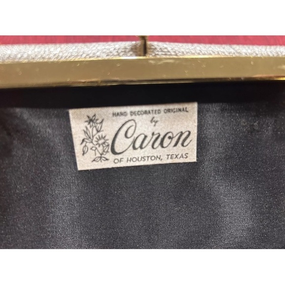 VTG 50s CARON OF HOUSTON TEXAS Hand Crafted Needlepoint Purse 11x5 - Picture 10 of 15